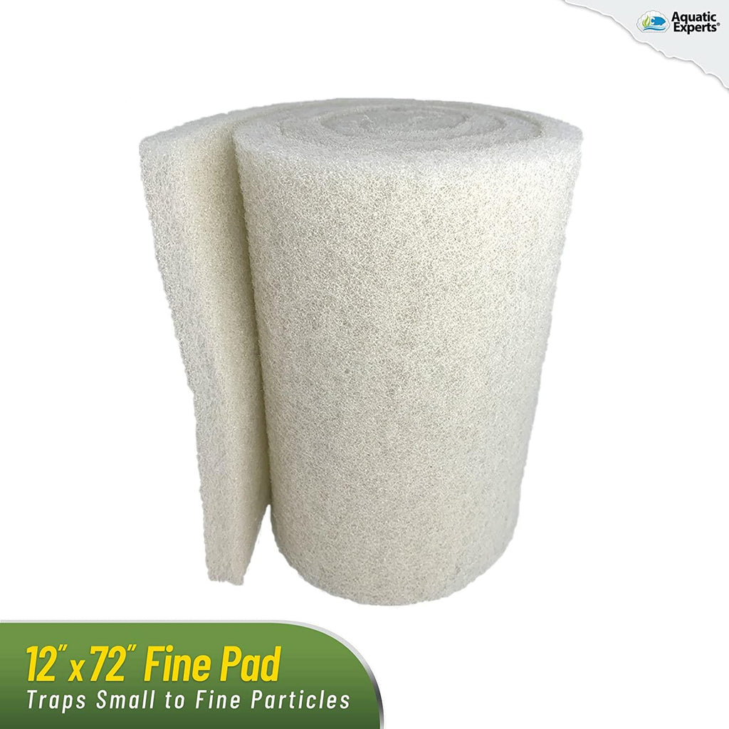 Aquatic s Classic Koi Pond Filter Pad FINE - White Bulk Roll Pond Filter Media, Ultra-Durable Fish Pond Filter Material USA (3/4" to 1" Thick)