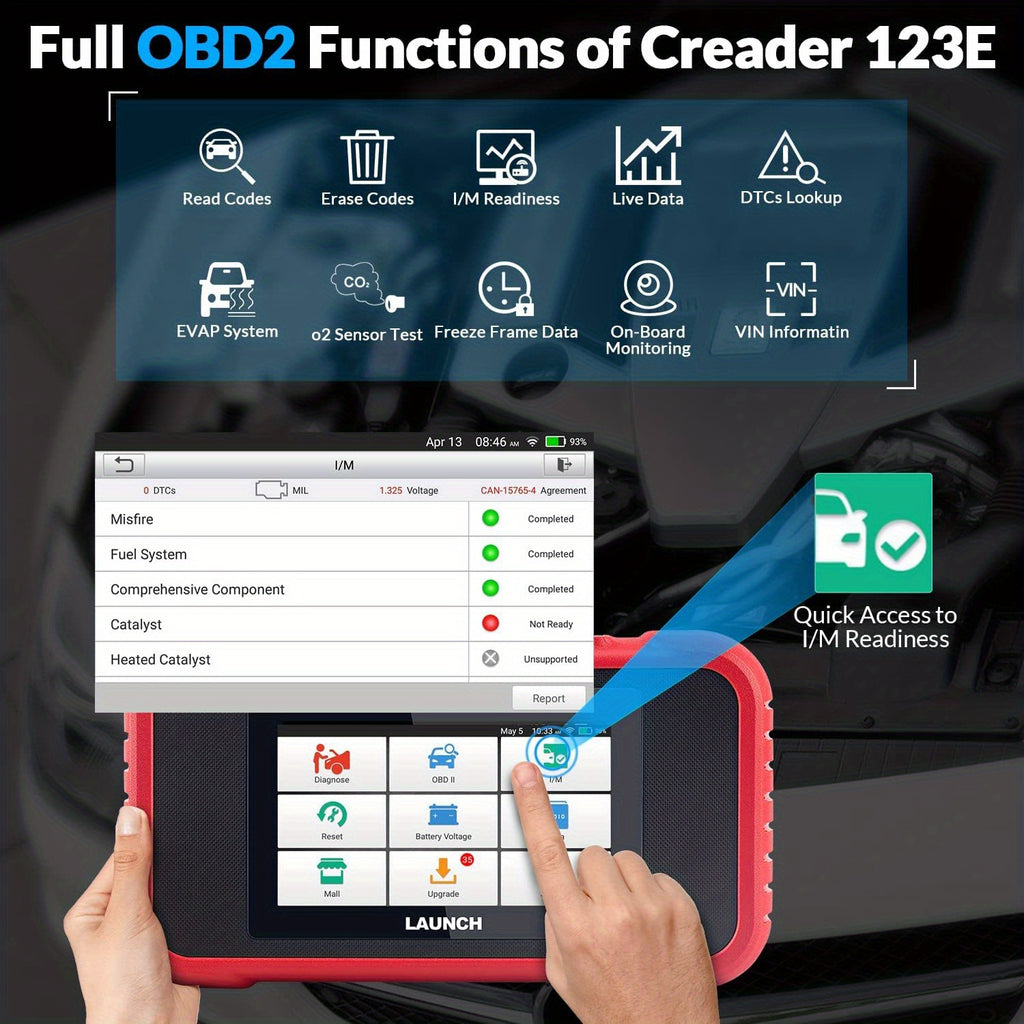 LAUNCH CRP123E OBD2 Scanner - ENG/ABS/SRS/AT Diagnostic Scan Tool With Oil/Throttle Reset/SAS Reset,Battery Test,AutoVIN,Car Code Reader For All Cars