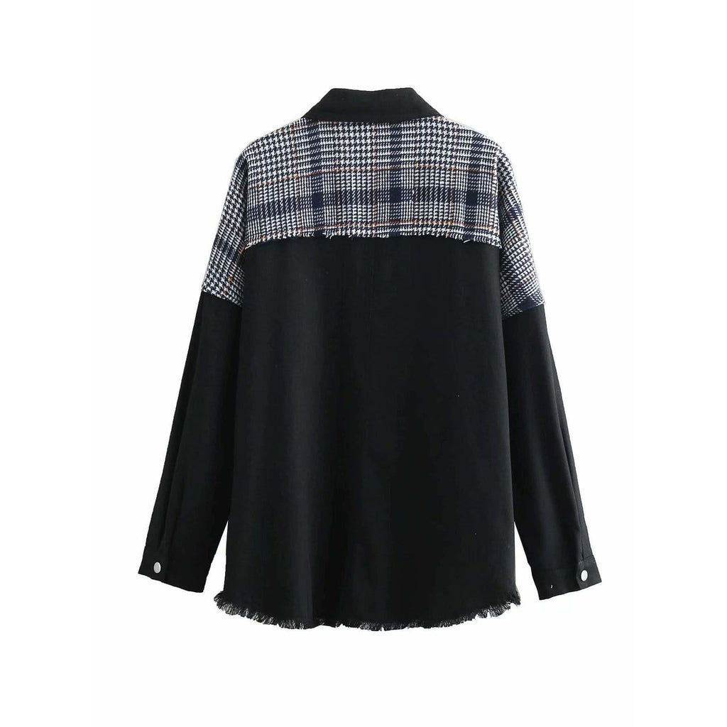 plaid patchwork jacket