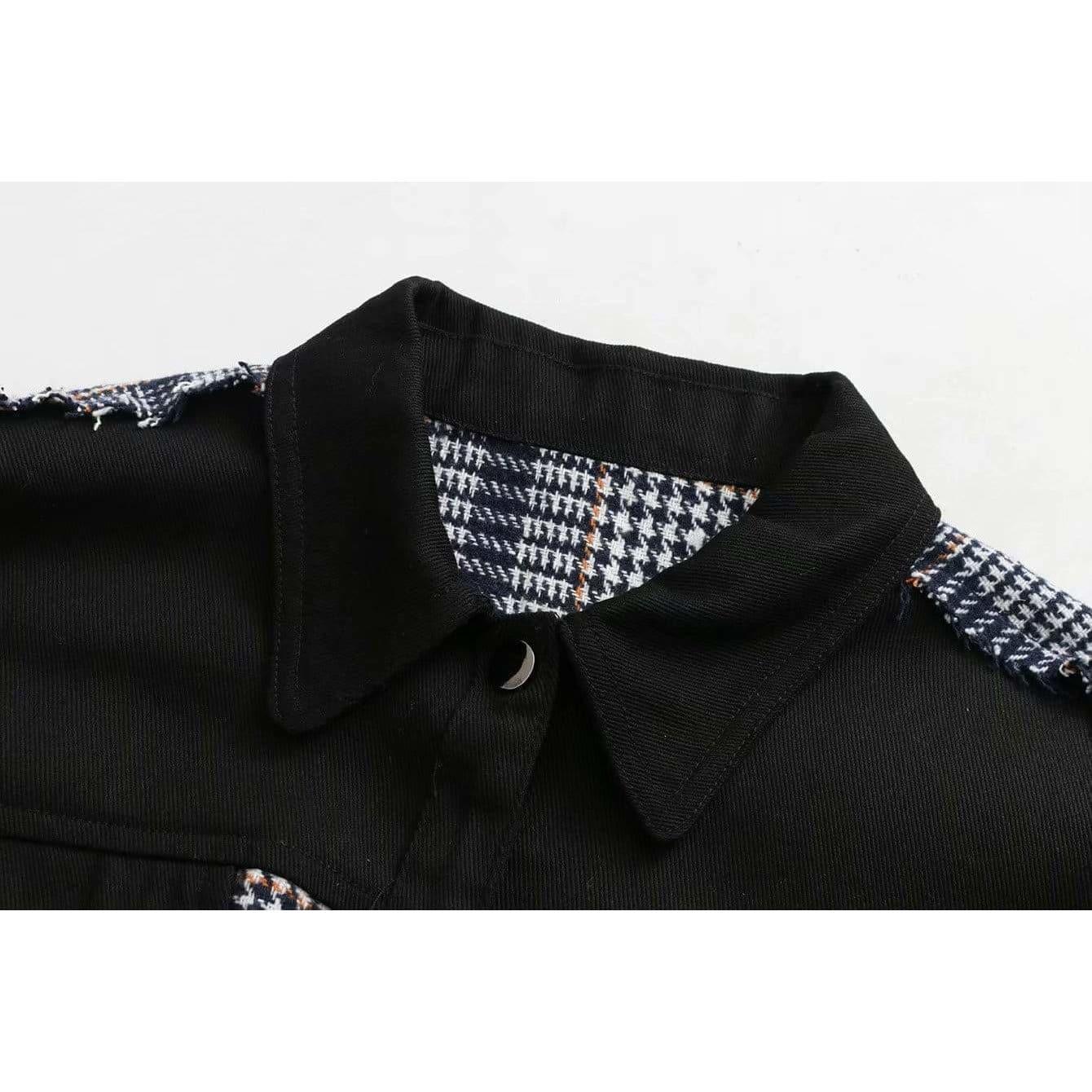 plaid patchwork jacket