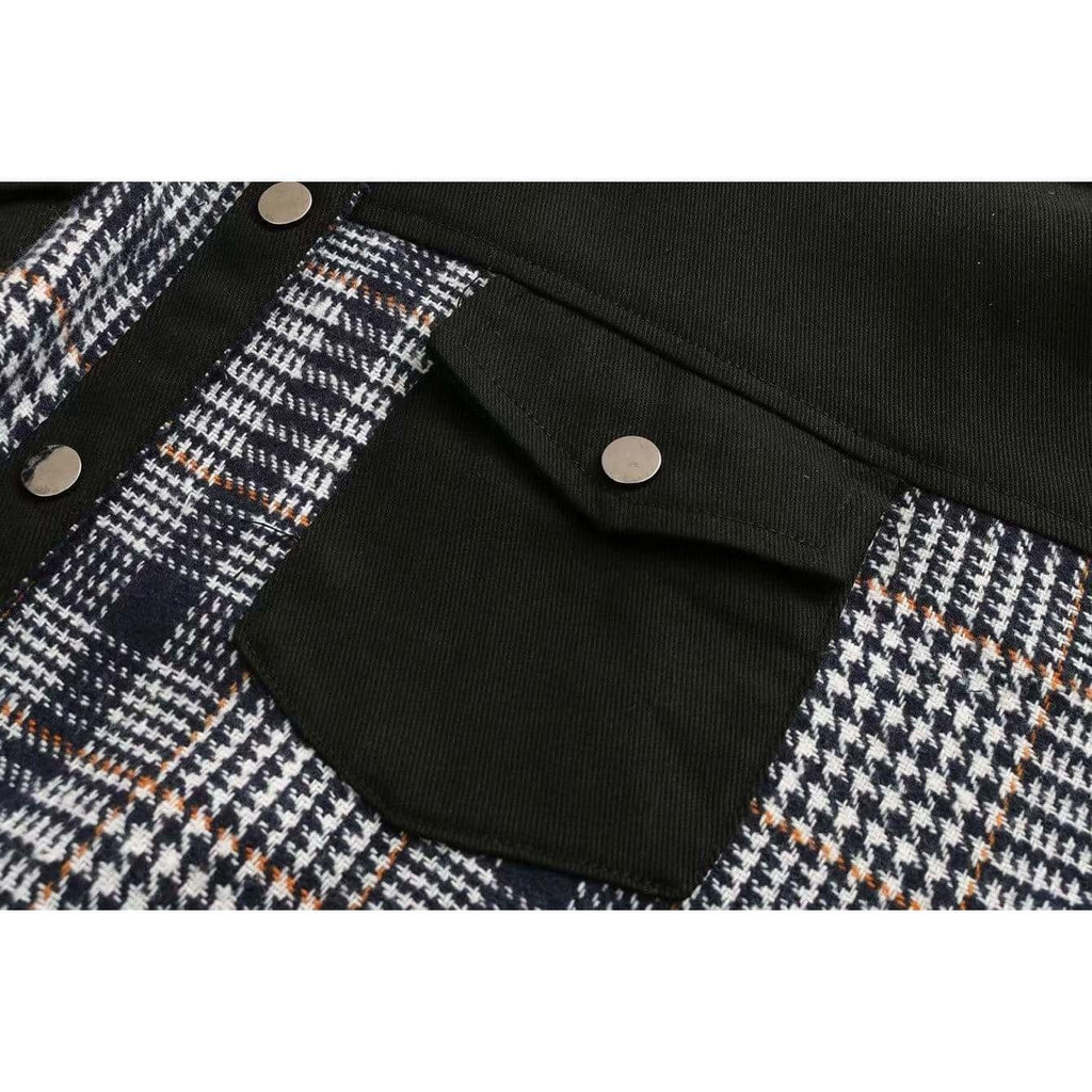 plaid patchwork jacket