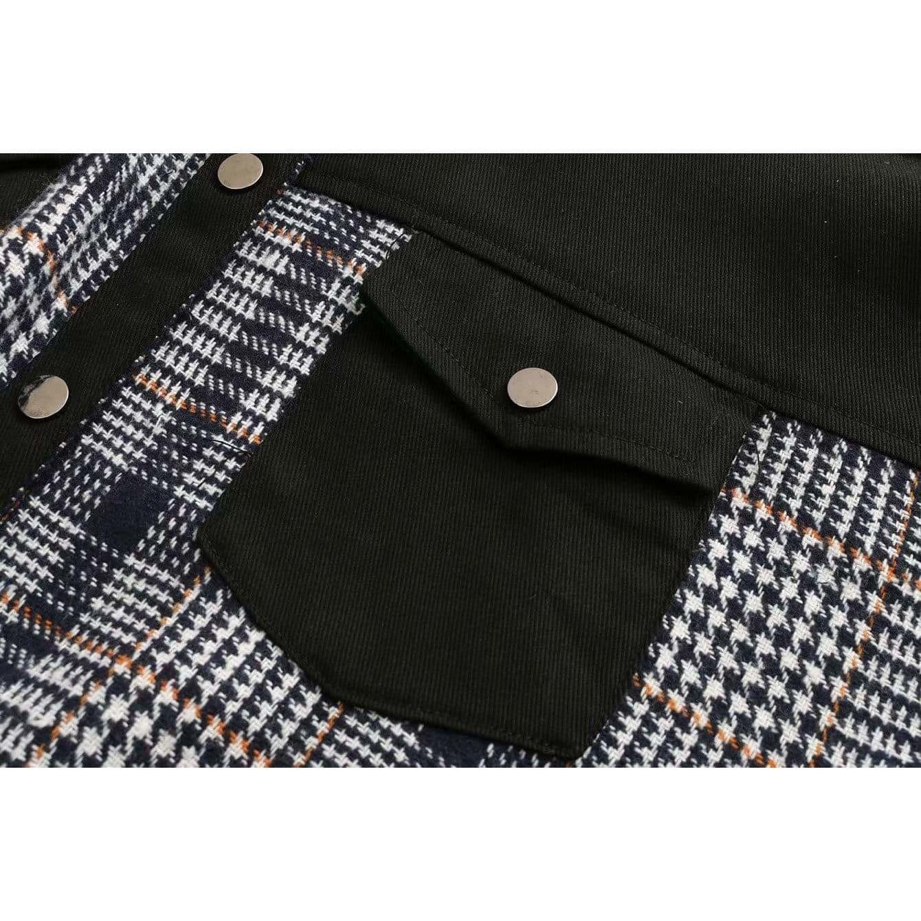 plaid patchwork jacket