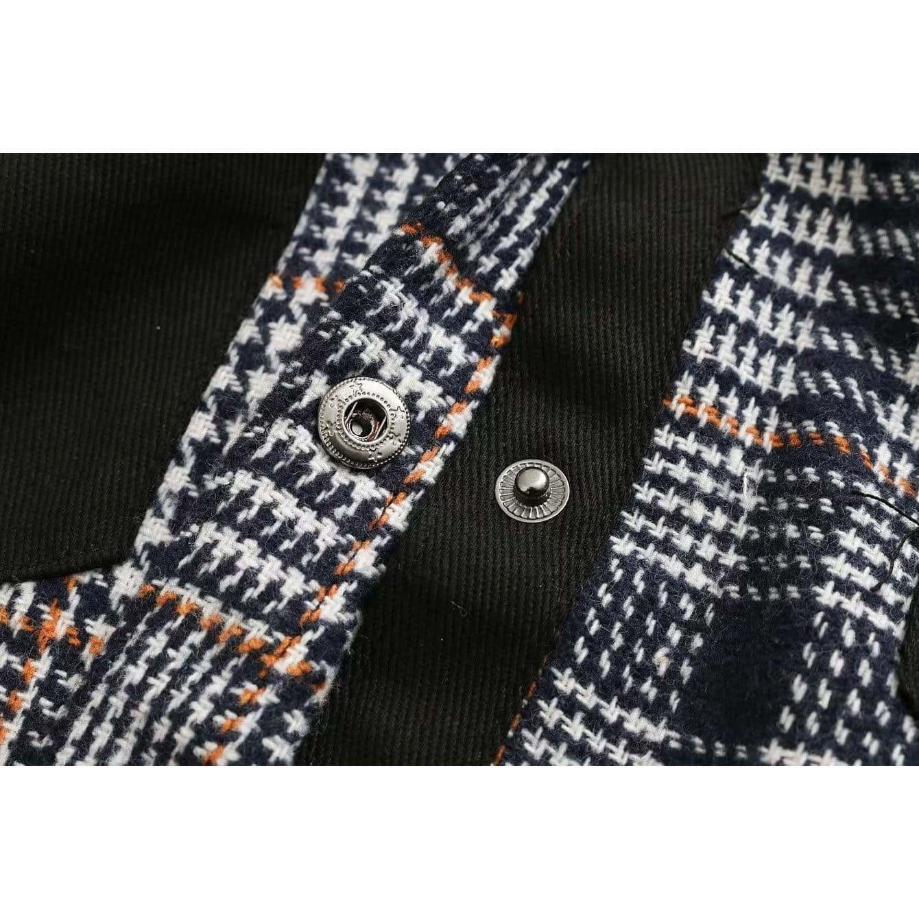 plaid patchwork jacket