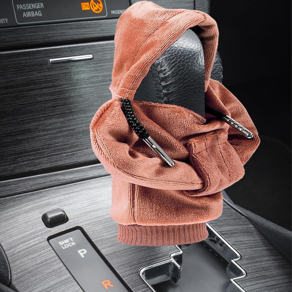 ZHSMS Gear Shift Cover, Universal Shift Knob Cover, Funny Sweater Hoodie for Gearshift, 4.7 Inch Car Shifter Stick Protector Decoration(Khaki)