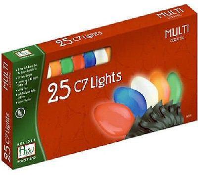 Holiday Wonderland 2524-88 25 Count C7 Multi Ceramic Christmas Light Set - Quantity of 5