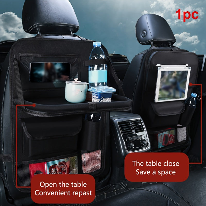 1pc Car Back Seat Organizer, StoraPockets Kick Mats Car Back Seat Protectors Tissue Box Cup Holder Laptop Table Car Eating Tray For ParOnly
