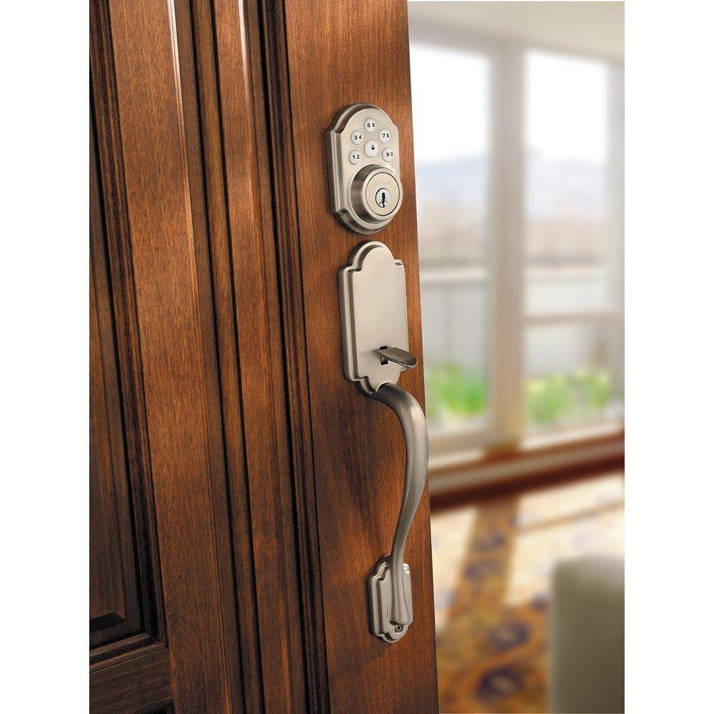 SmartCode 909 Satin Nickel Single Cylinder Electronic Deadbolt Featuring SmartKey Security