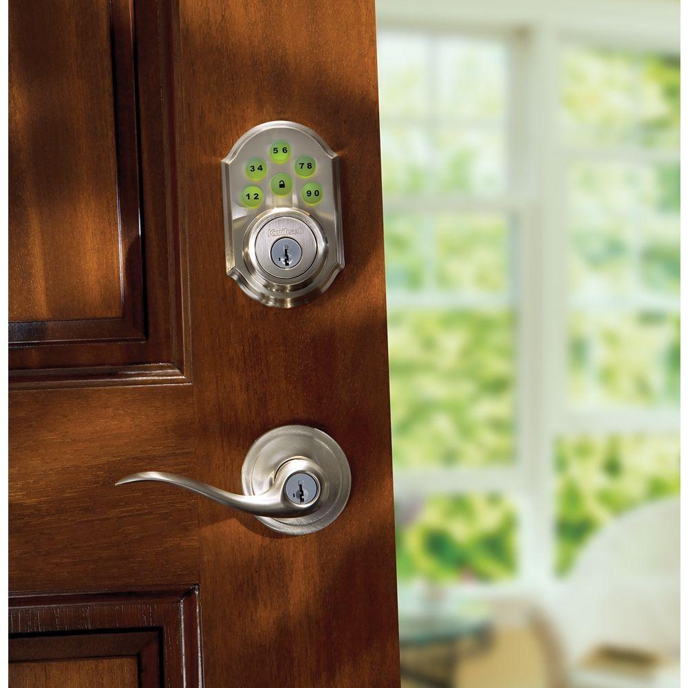 SmartCode 909 Satin Nickel Single Cylinder Electronic Deadbolt Featuring SmartKey Security