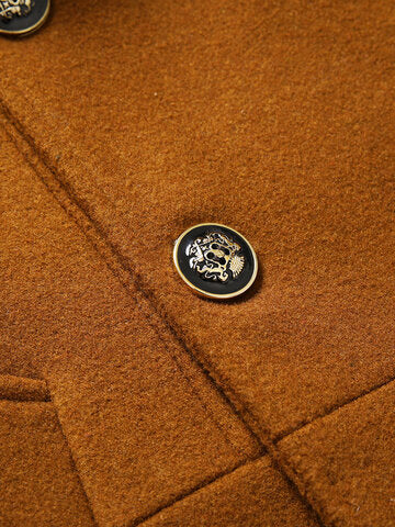mens woolen double breasted lapel collar british style overcoats
