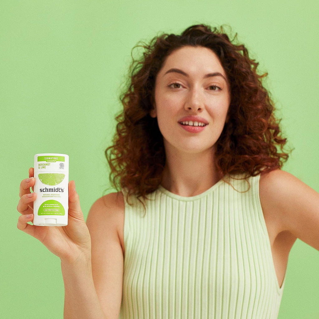 Schmidt's Aluminum Free Natural Deodorant For Women And Men, Bergamot &amp; Lime With 24 Hour Odor Protection, Certified Cruelty Free, Vegan Deodorant, 2.65oz 2 Pack