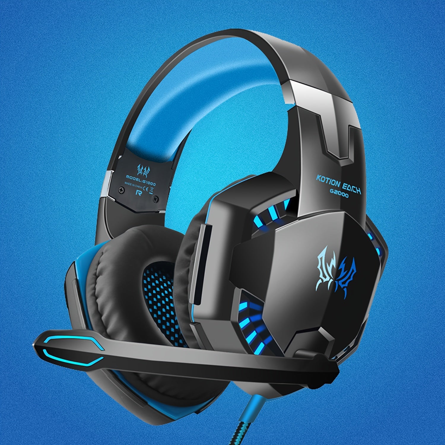 G2000 Gaming Headset: Experience Immersive Audio With Noise Cancelling Mic, LED Lights &amp; Soft Memory Earmuffs