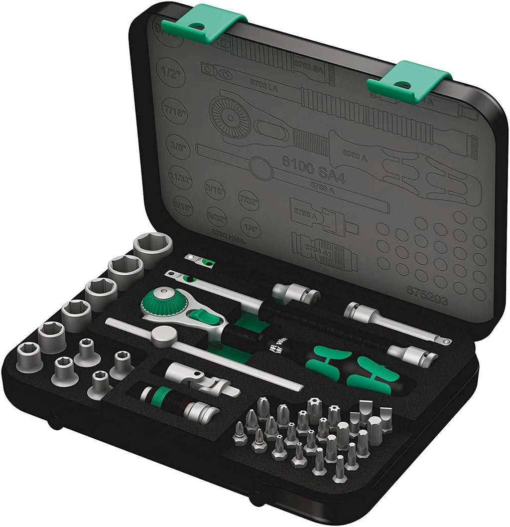 W- 5003535001 8100 SA 4 Zyklop Ratchet Set with 1/4" Drive, 41-Piece Set