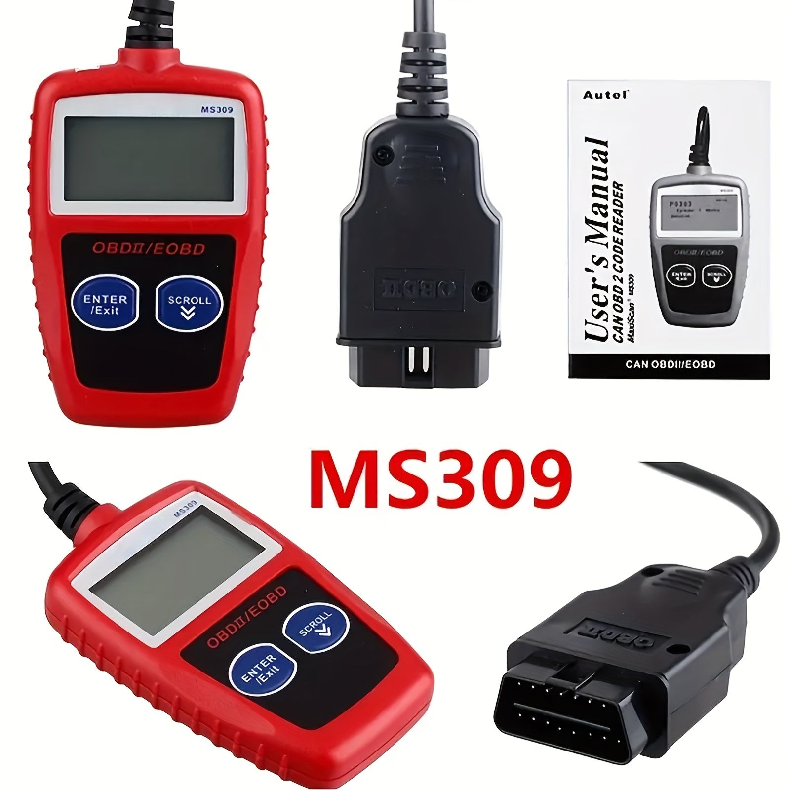 MS309 OBD2 OBDII EOBD Fault Code Reader, Car Diagnostic Scanner Tool
