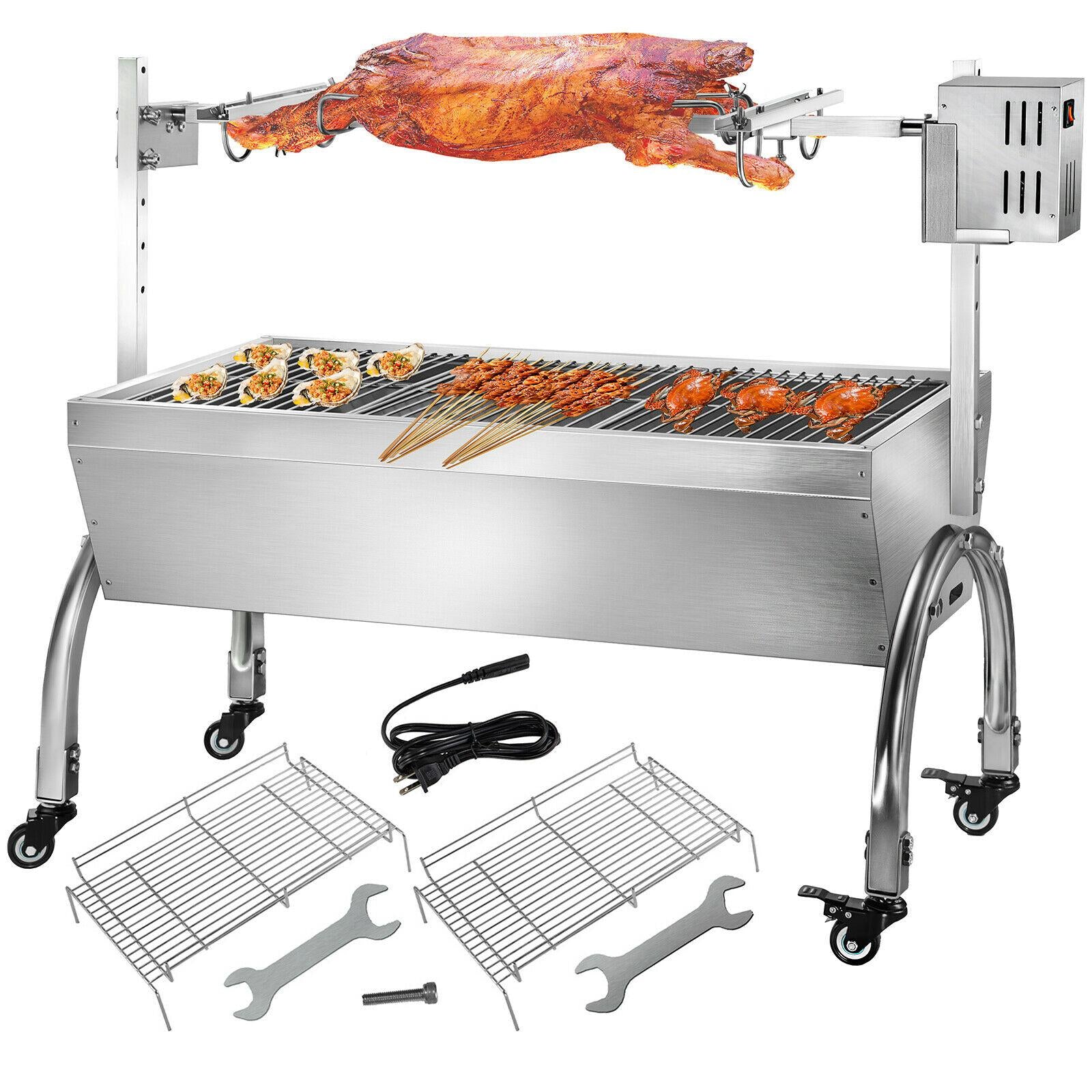 88LB BBQ Roaster 45W Hog Roasting Rotisserie for Pork Lamp Goat Grill