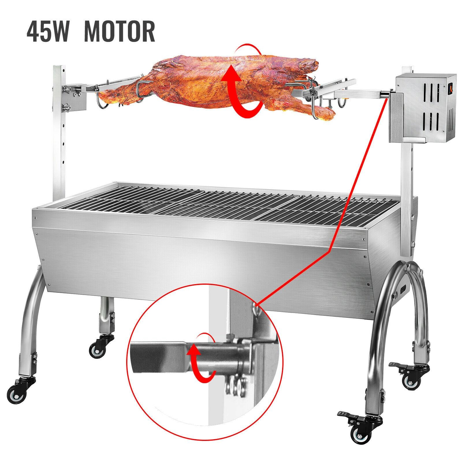 88LB BBQ Roaster 45W Hog Roasting Rotisserie for Pork Lamp Goat Grill