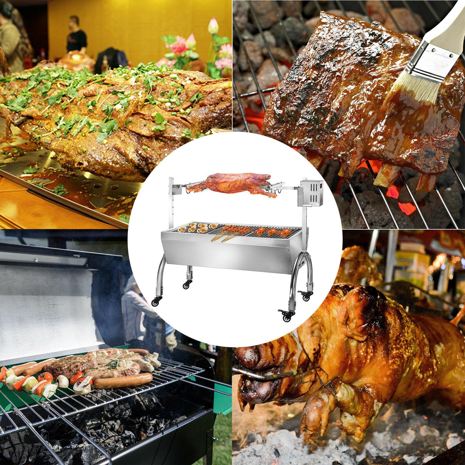 88LB BBQ Roaster 45W Hog Roasting Rotisserie for Pork Lamp Goat Grill