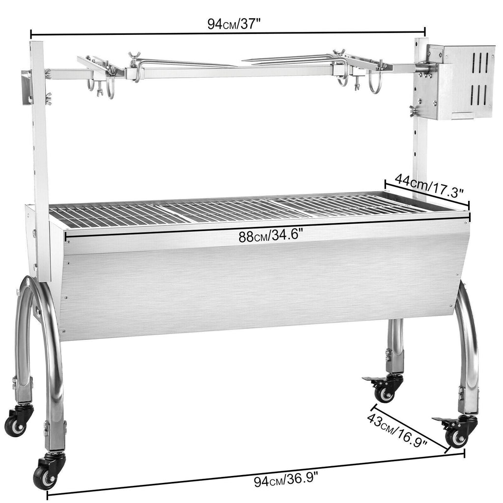 88LB BBQ Roaster 45W Hog Roasting Rotisserie for Pork Lamp Goat Grill