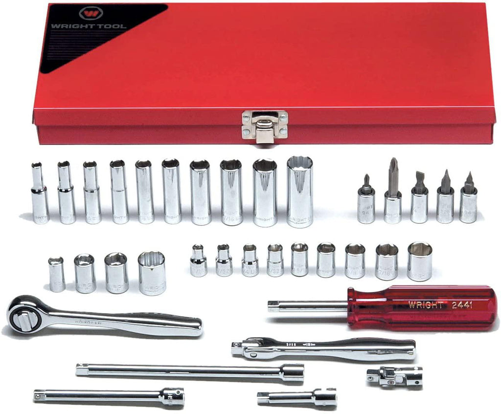 Wright Tool 236 1/4" Drive, Socket and Screwdriver Bit Set (34-Piece)