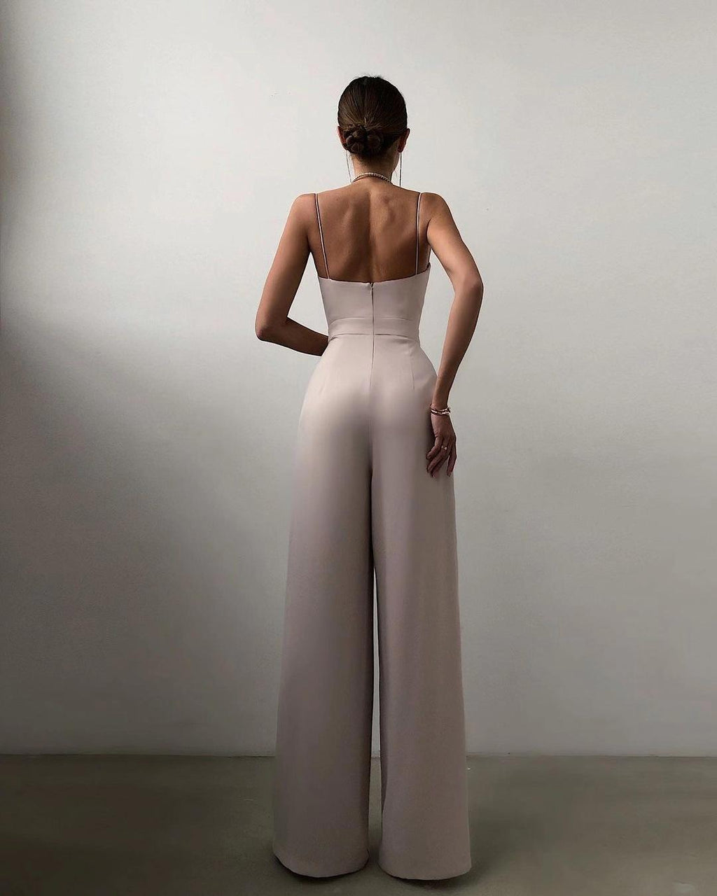European and American cross-border suspenders, waist straight, mopping, minimalist jumpsuit, spring and summer  products