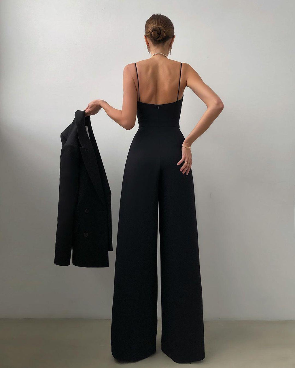 European and American cross-border suspenders, waist straight, mopping, minimalist jumpsuit, spring and summer  products