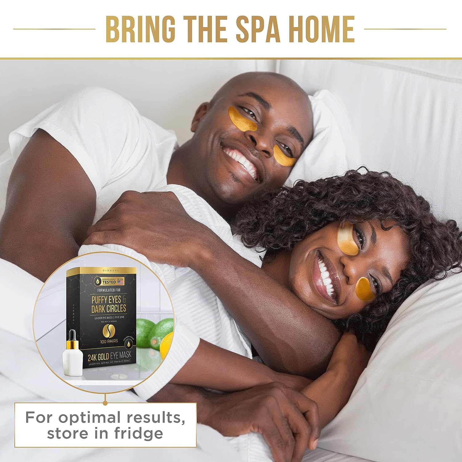 DERMORA Skin Treatment Mask 24K Gold Eye Mask - 20 Pairs Eye Gels - Rejuvenating Treatment for Dark Cirlce,Puffiness,Refresh,Revitalizing,Travel,Wrinkles
