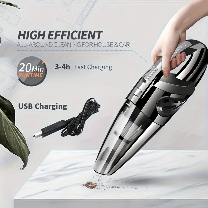 Handheld Vacuum Cleaner, Cordless Rechargeable Lightweight Portable Mini Hand Vac With Powerful Cyclonic Suction For Wet Dry Car Pet Hair Home Use