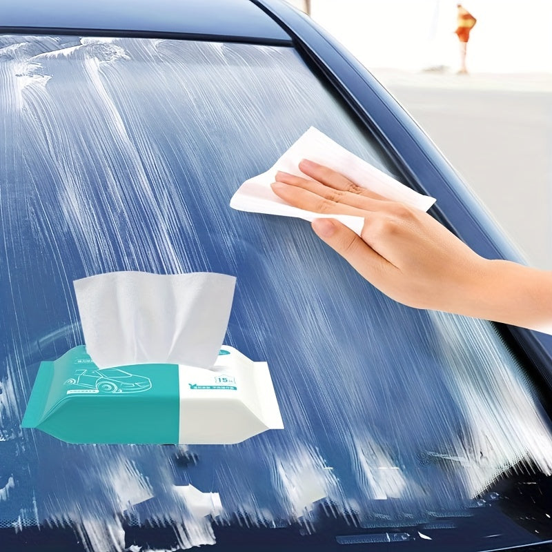 Easily Remove Car Glass Oil Film With Wash-Wipes - No Windshield Decontamination Needed!