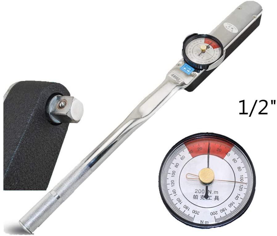 MXBAOHENG Drive Dial Torque Wrenches 1/2" Indicator Torquemeter Indicating Torque Tools with High Precision 354-1770in.lbs (40-200Nm)