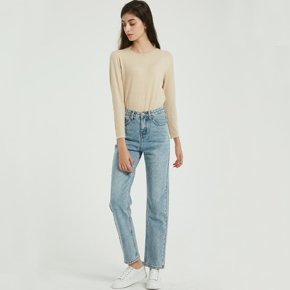 straight classic denim pants