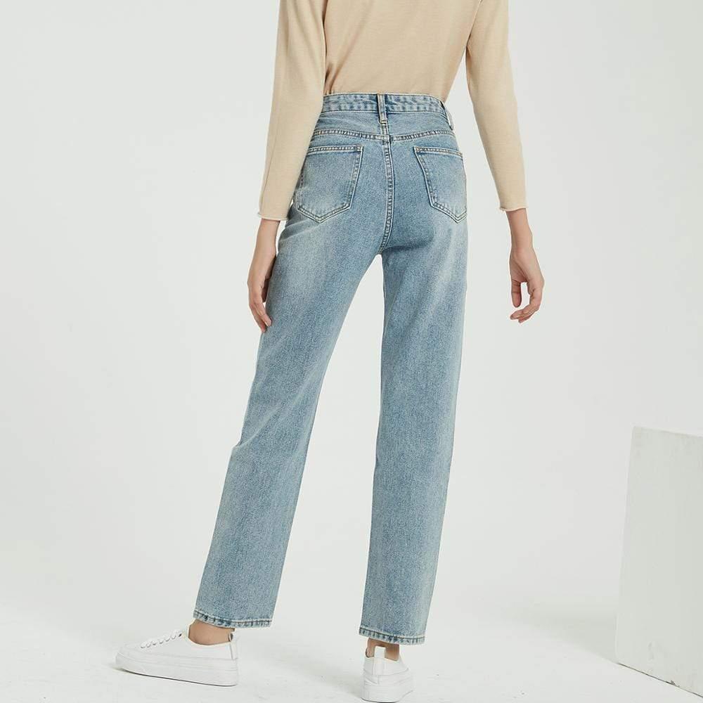 straight classic denim pants