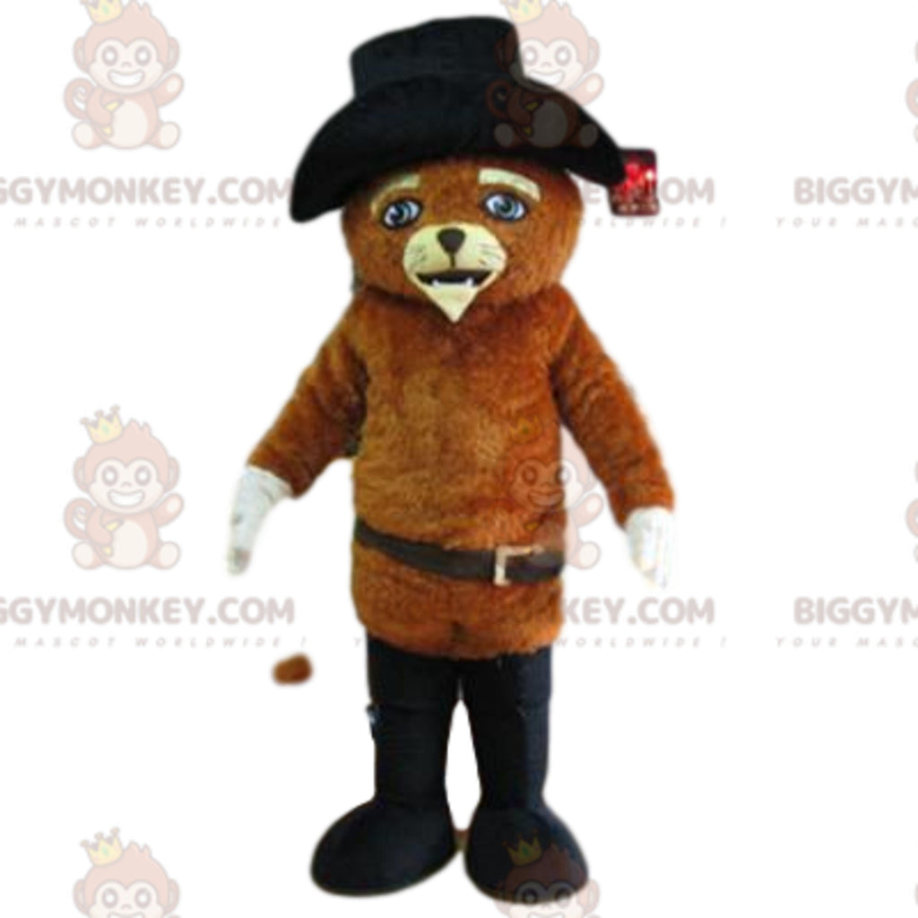 Puss in Boots BIGGYMONKEYMascot Costume with Beautiful Black Hat and Boots