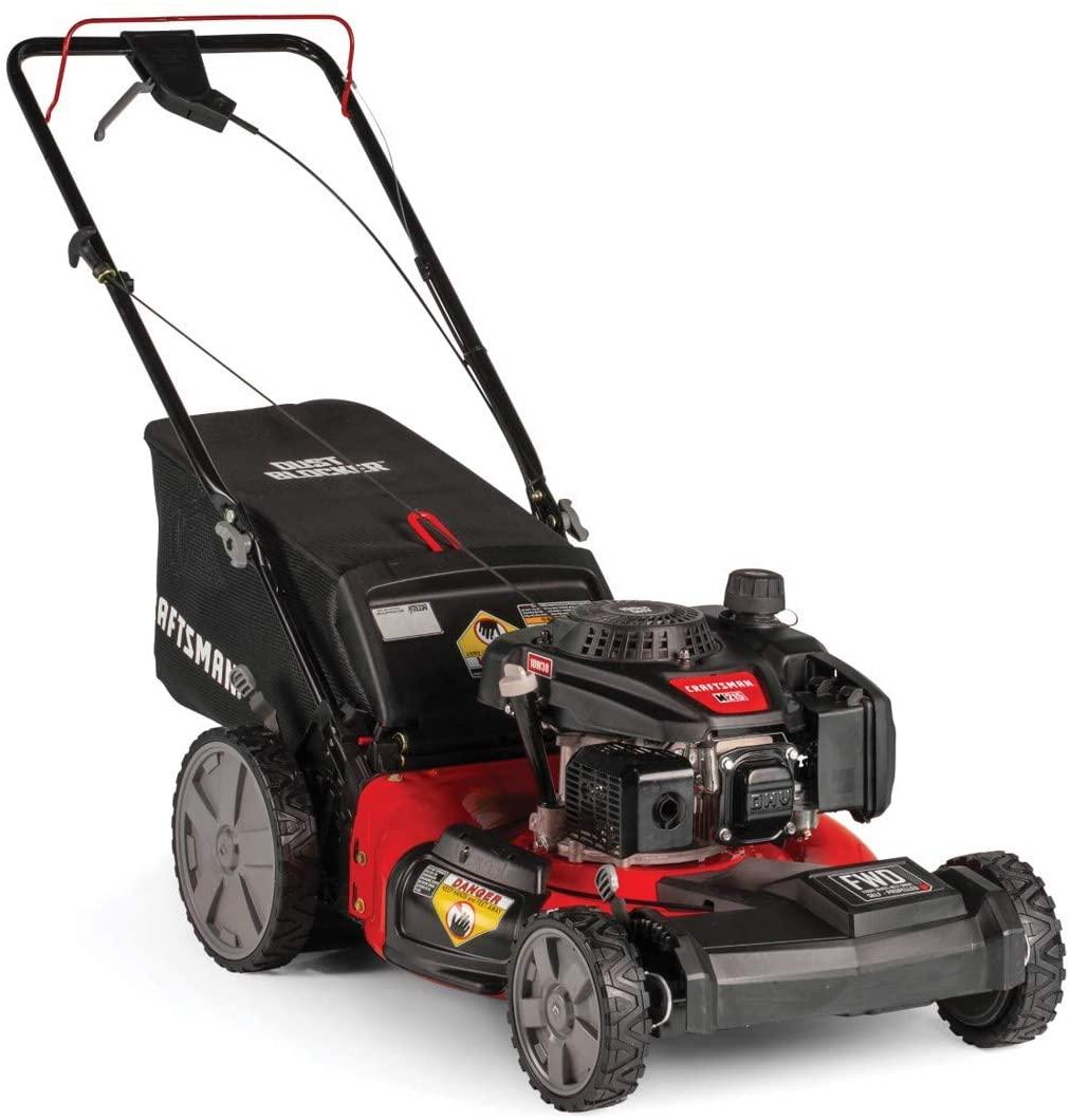 Craftsman M215 159cc 21-Inch 3-in-1 High-Wheeled FWD Self-Propelled Gas Powered Lawn Mower with Bagger