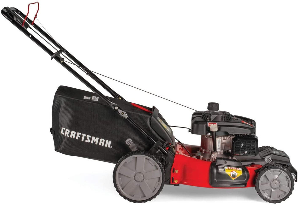 Craftsman M215 159cc 21-Inch 3-in-1 High-Wheeled FWD Self-Propelled Gas Powered Lawn Mower with Bagger