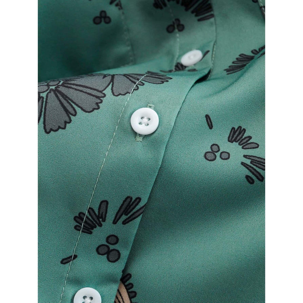 vintage crane print blouse