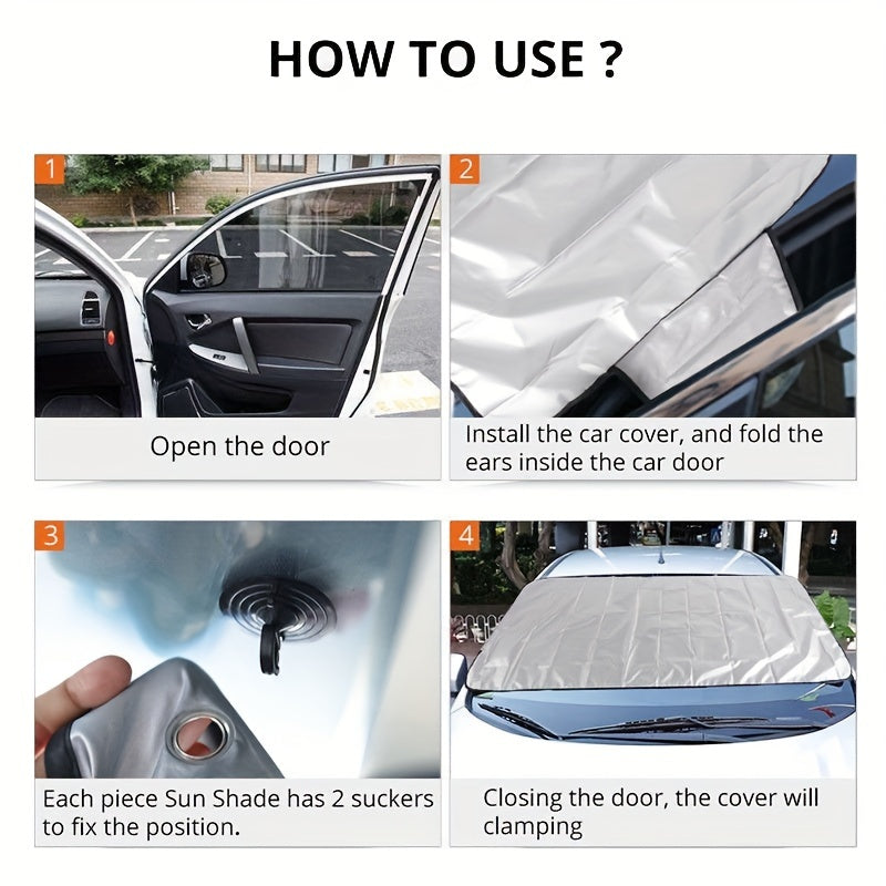 1pc Keep Your Car Protected From Snow And Sun With Our Foldable Windshield Cover!