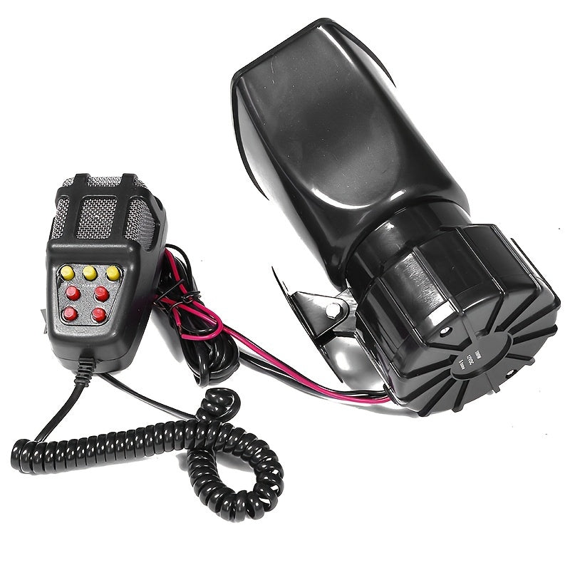 12V Car Alarm Air Horn Tone Sound Car Emergency Siren Car Siren Horn Mic PA Speaker System Emergency Amplifier Hooter 60W 110DB