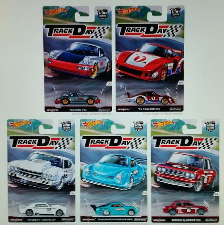 Hot Wheels 2016 Car Culture Track Day Set of 5 1/64 Scale Collectible Die Cast Toy Model Cars