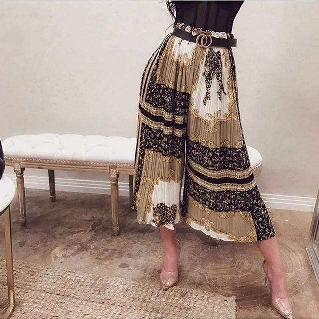 vintage ruffles pleated pants