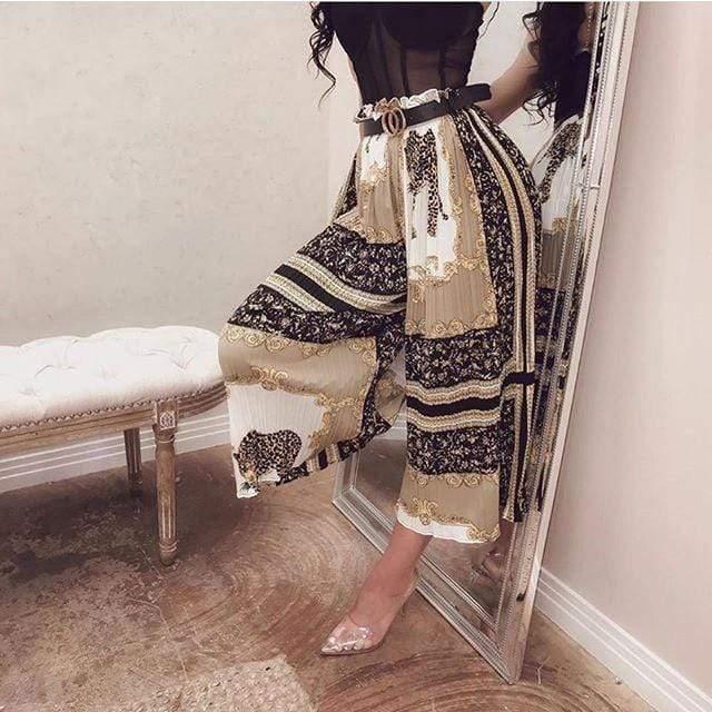 vintage ruffles pleated pants
