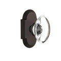 CottaPlate 2-3/4 in. Backset Oil-Rubbed Bronze Privacy Bed/Bath Oval Clear Crystal Glass Door Knob