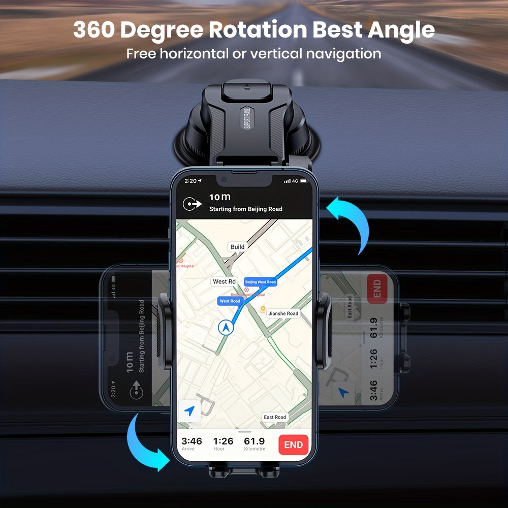 TOPK D38-C Car Phone Holder Mount, Upgraded Adjustable Horizontally And Vertically Cell Phone Holder For Car Dashboard Compatible With All Phones