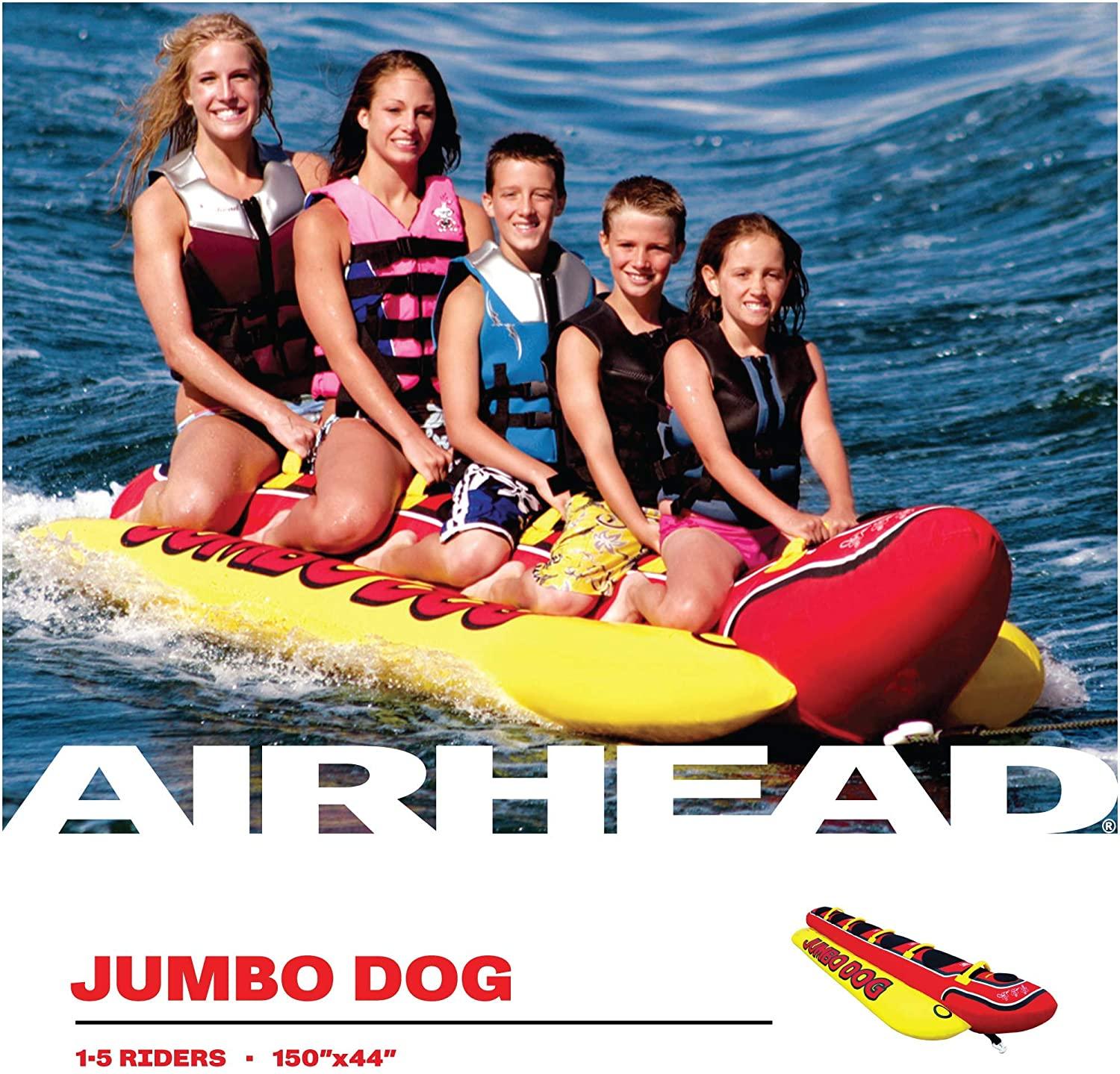 Airhead Hot Dog | 1-5 Rider Towable Tube for Boating