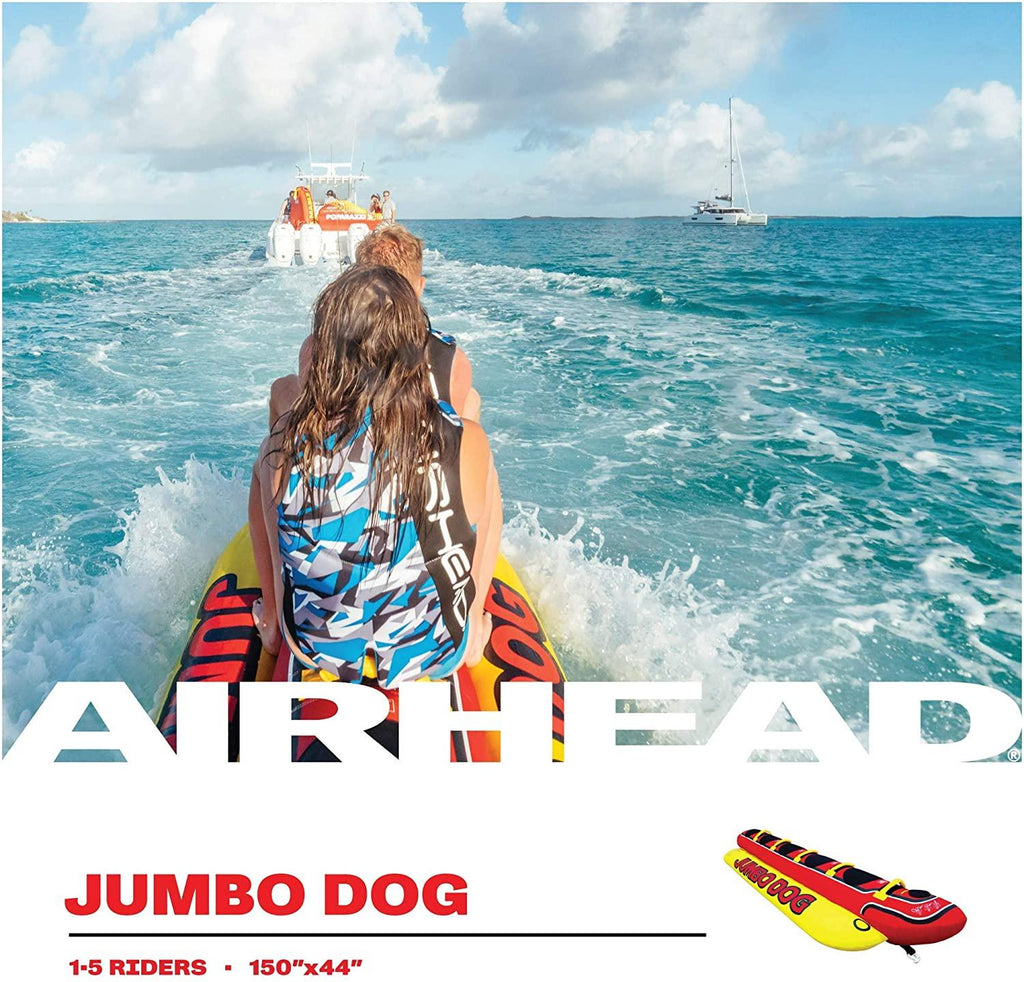 Airhead Hot Dog | 1-5 Rider Towable Tube for Boating