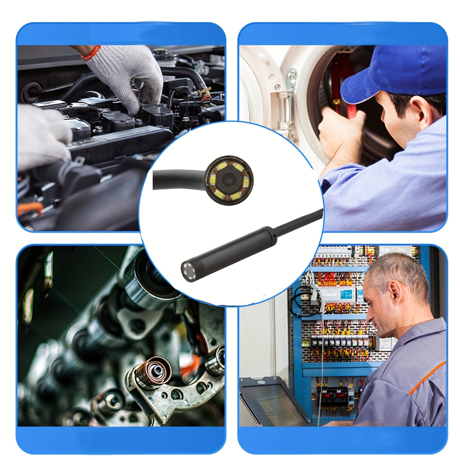 5mmHD Lens Industrial Endoscope: IP67 Waterproof Tool For Car Repair, Air Conditioner &amp; Sewer Pipe Detection - Android Type-C Interface