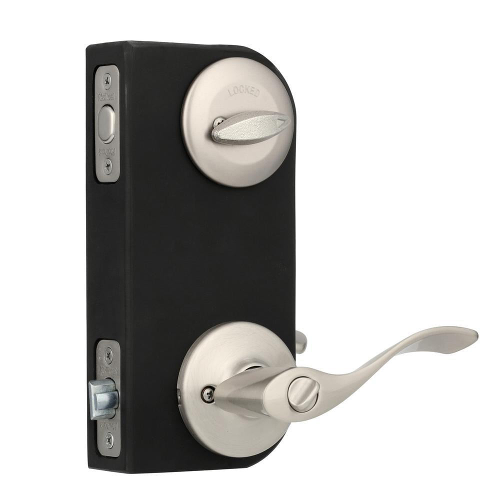 Balboa Satin Nickel Exterior Entry Door Lever and Single Cylinder Deadbolt Combo Pack