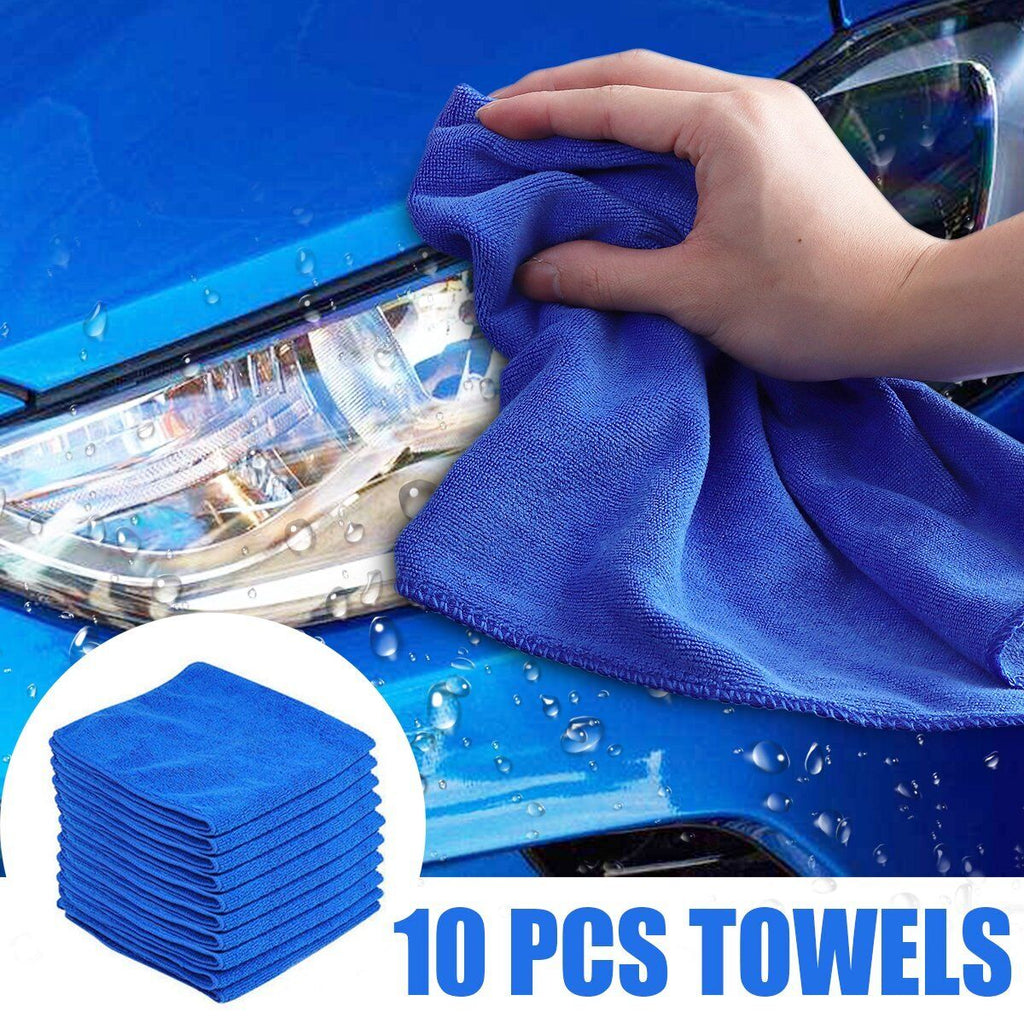 10pcs Microfiber Car Cleaning Towel Automobile Motorcycle Washing Glass Household Cleaning Small Towel