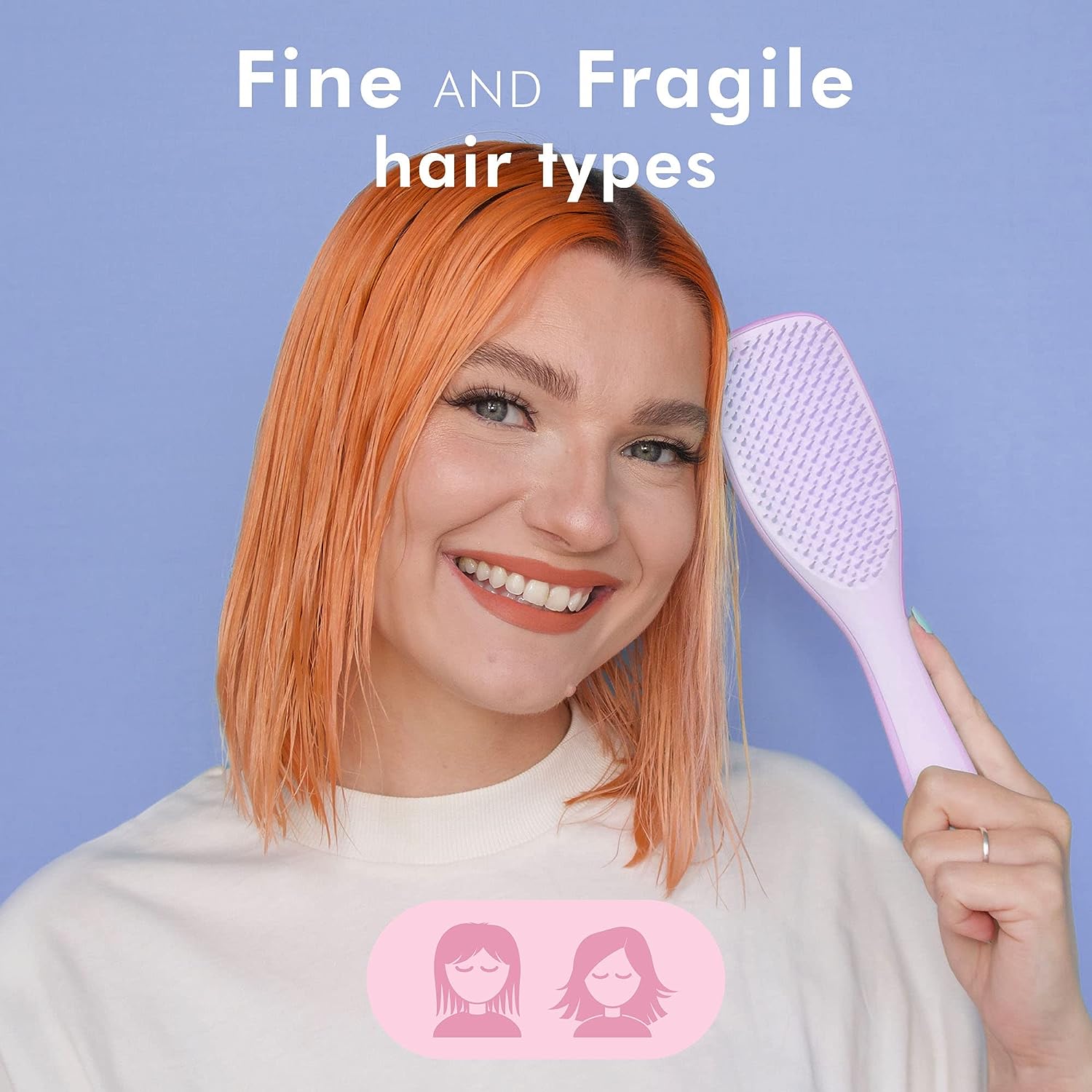 Tangle Teezer The Fine and Fragile Ultimate Detangling Brush, Dry and Wet Hair Brush Detangler for Color-Treated, Fine and Fragile Hair, Hypnotic Heather