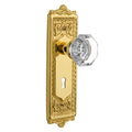 Egg and Dart Plate with Keyhole 2-3/8 in. Backset Polished Brass Privacy Bed/Bath Waldorf Door Knob