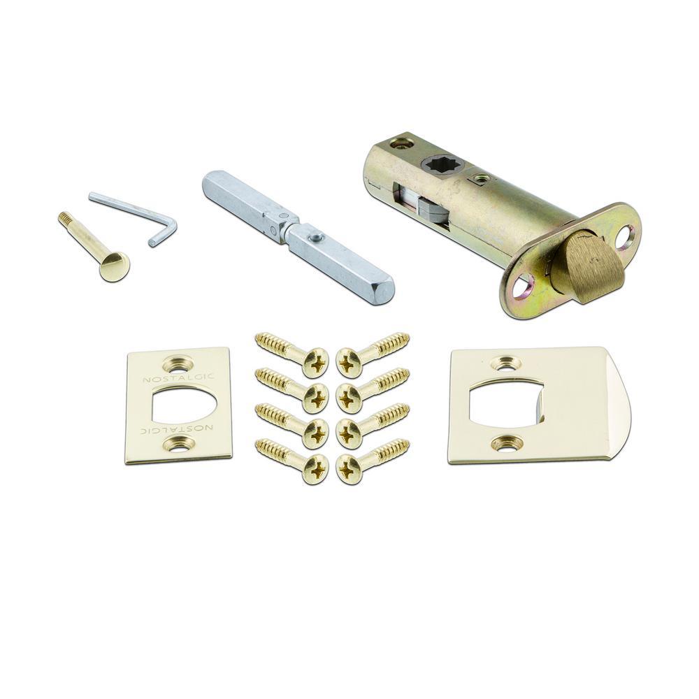 Egg and Dart Plate with Keyhole 2-3/8 in. Backset Polished Brass Privacy Bed/Bath Waldorf Door Knob