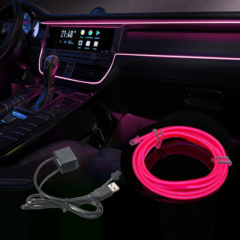 196.85inchCar Environment El Wire LED USB Flexible Neon Interior Lights Assembly RGB Light For Automotive Decoration Lighting Accessories